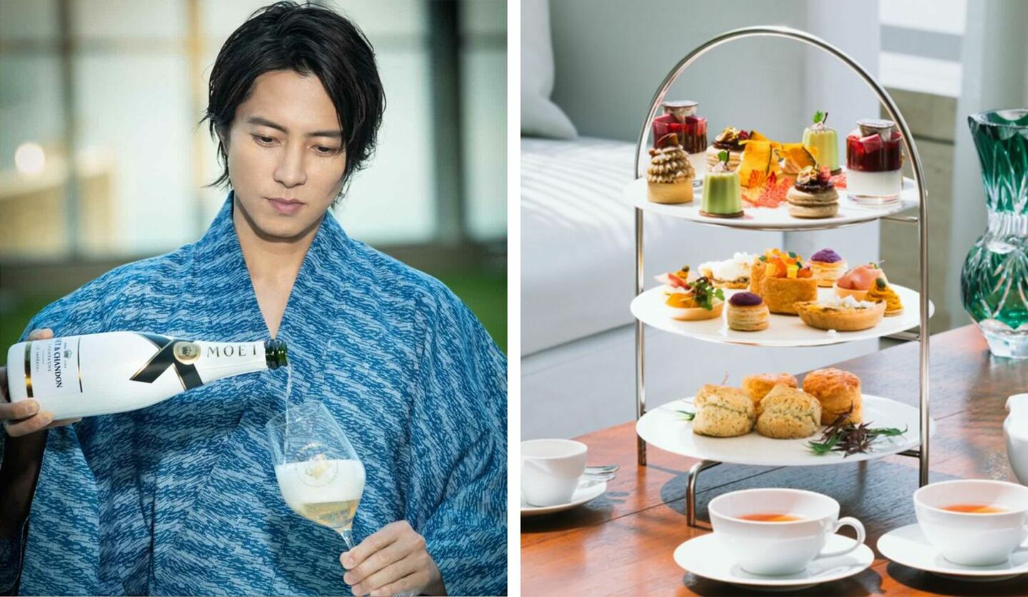 「モエ・エ・シャンドン」のサマープロモーションの山下智久さん、「エディションホテル」の期間限定アフタヌーンティー