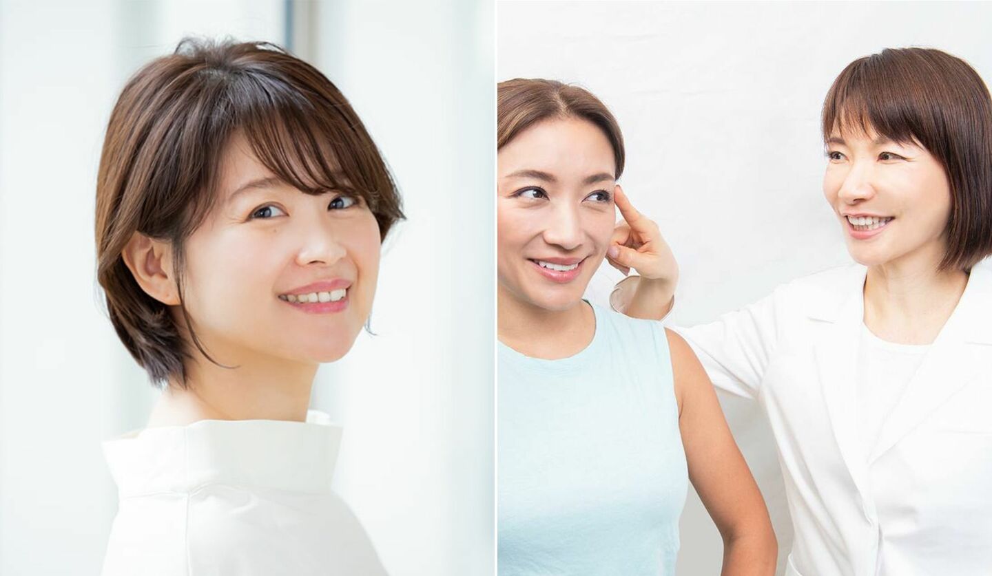 女性のヘアモデルさん、エイジングデザイナー 村木宏衣さんとモデルさん