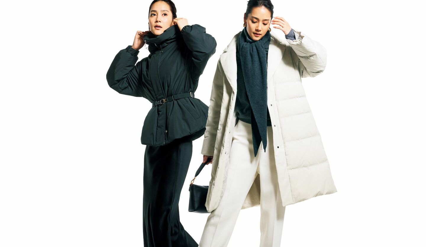 ダウン×配色のコーディネート2選