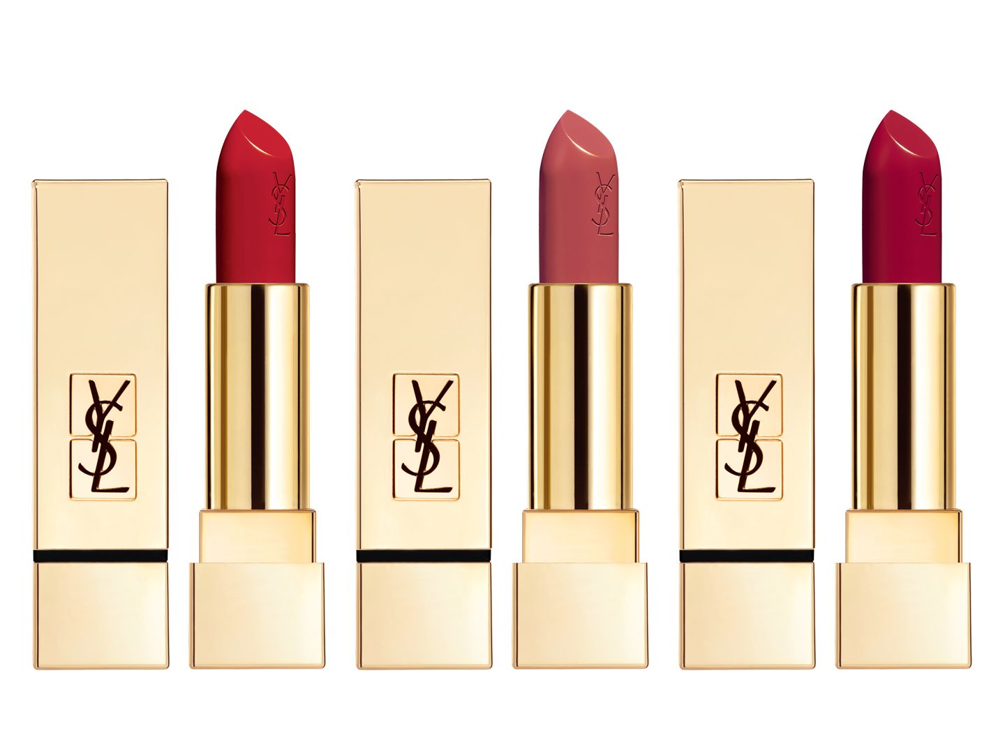 イヴ・サンローラン ルージュ ピュールクチュール SPF15 新9色(左からNo.91、No.92、No.93) ¥4,100