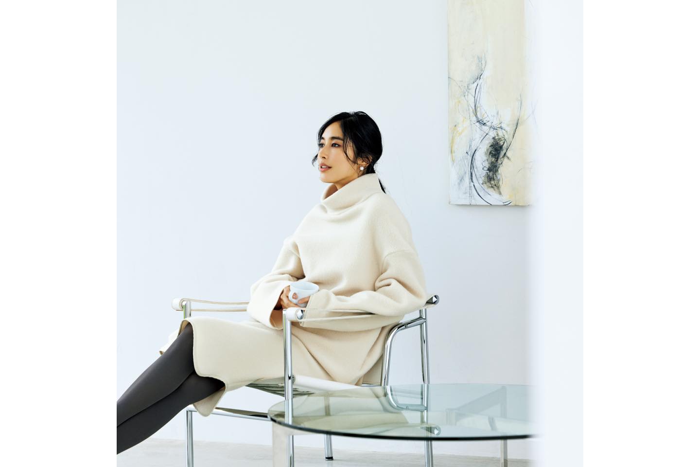 カシミヤ_1,トップス_1,スカート_1,ピアス_1