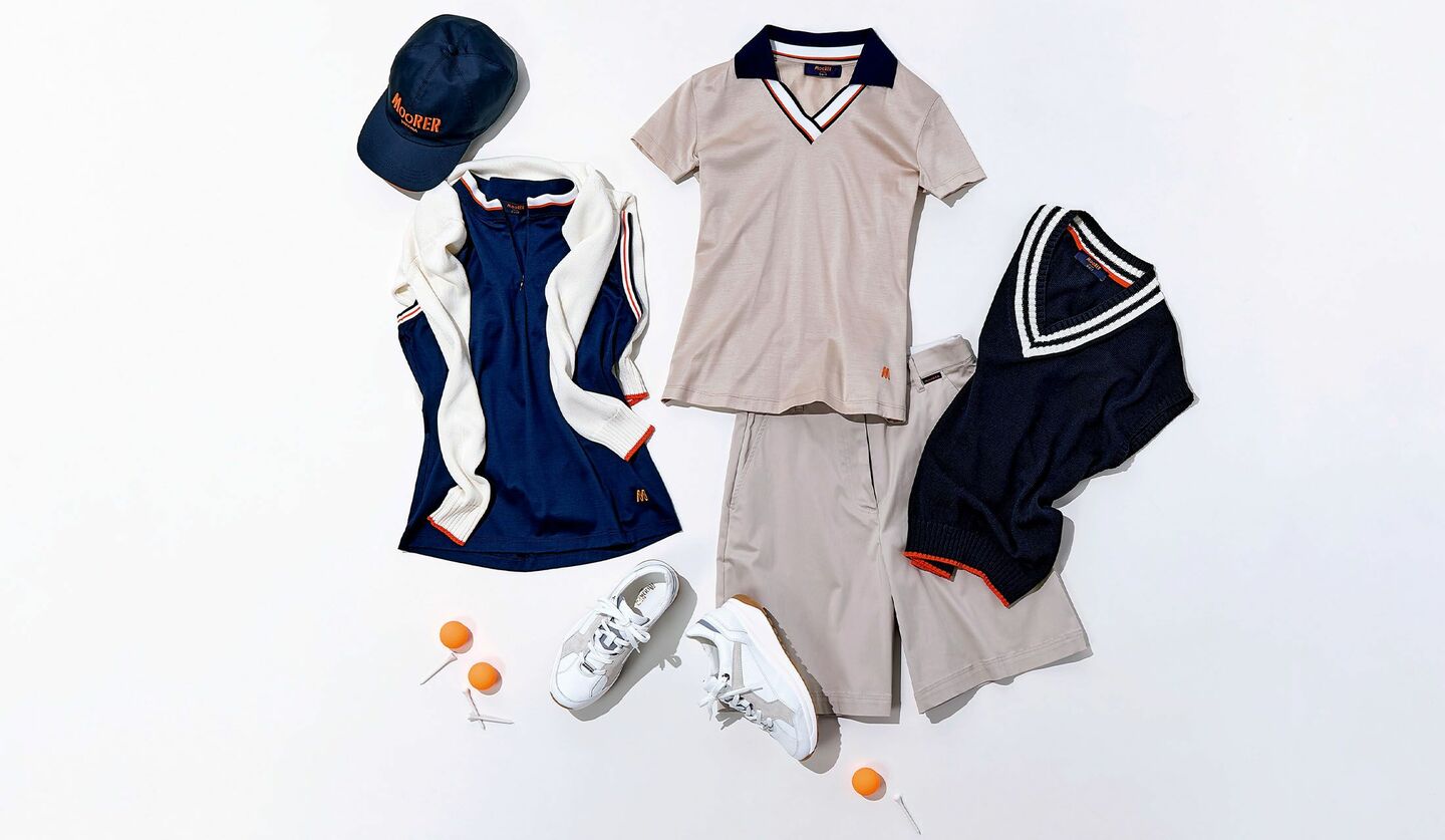 「ムーレー」からこの春に誕生する、レディスのゴルフラインのコーディネート