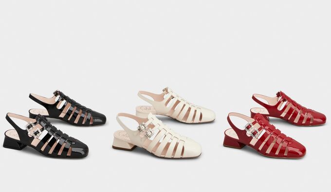 Precious掲載★ロジェヴィヴィエ サンダル カーフ ジュエル Roger Vivier ロジェ ヴィヴィエ ヴィヴ ゴーシック トレッキー