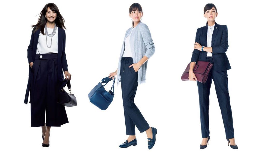 レディース秋のネイビーパンツコーデ13選 ワイドパンツや合う靴の色も 大人女性のネイビーパンツ着こなし集 Precious Jp プレシャス