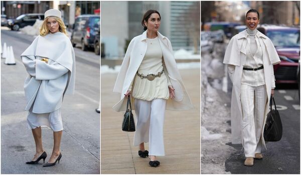 春の訪れに溶け込む「ホワイト」コーデ。空気を含ませ、心地よく弾む装い３選【海外スナップ】