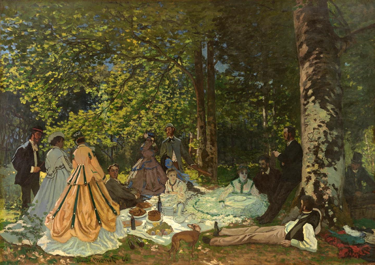 クロード・モネ 《草上の昼食》 1866年 油彩・カンヴァス © The Pushkin State Museum of Fine Arts, Moscow.