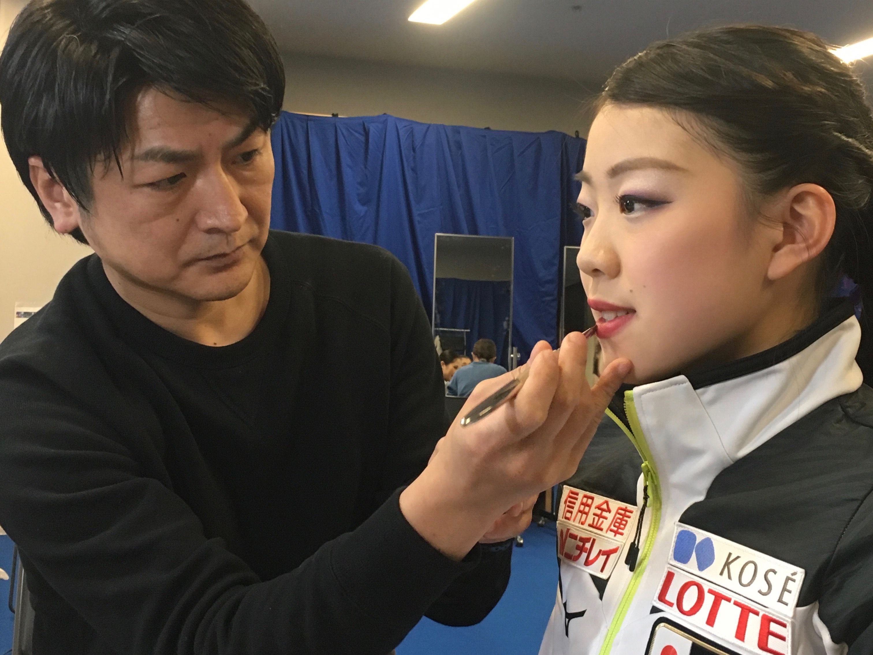 メイクルームでの紀平梨花選手