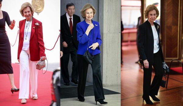 【スペイン・ソフィア王妃】ジュエリーの重ねづけで華やぎをプラス！ジャケット×パンツの端正スタイル３選【ロイヤルセレブの最新スタイル】