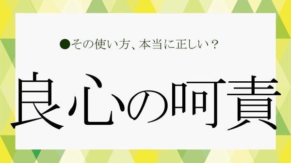 「良心の呵責に苛まれる」の「呵責」とは？読み方、意味、使い方など基礎知識をおさらい！【大人の語彙力強化塾】