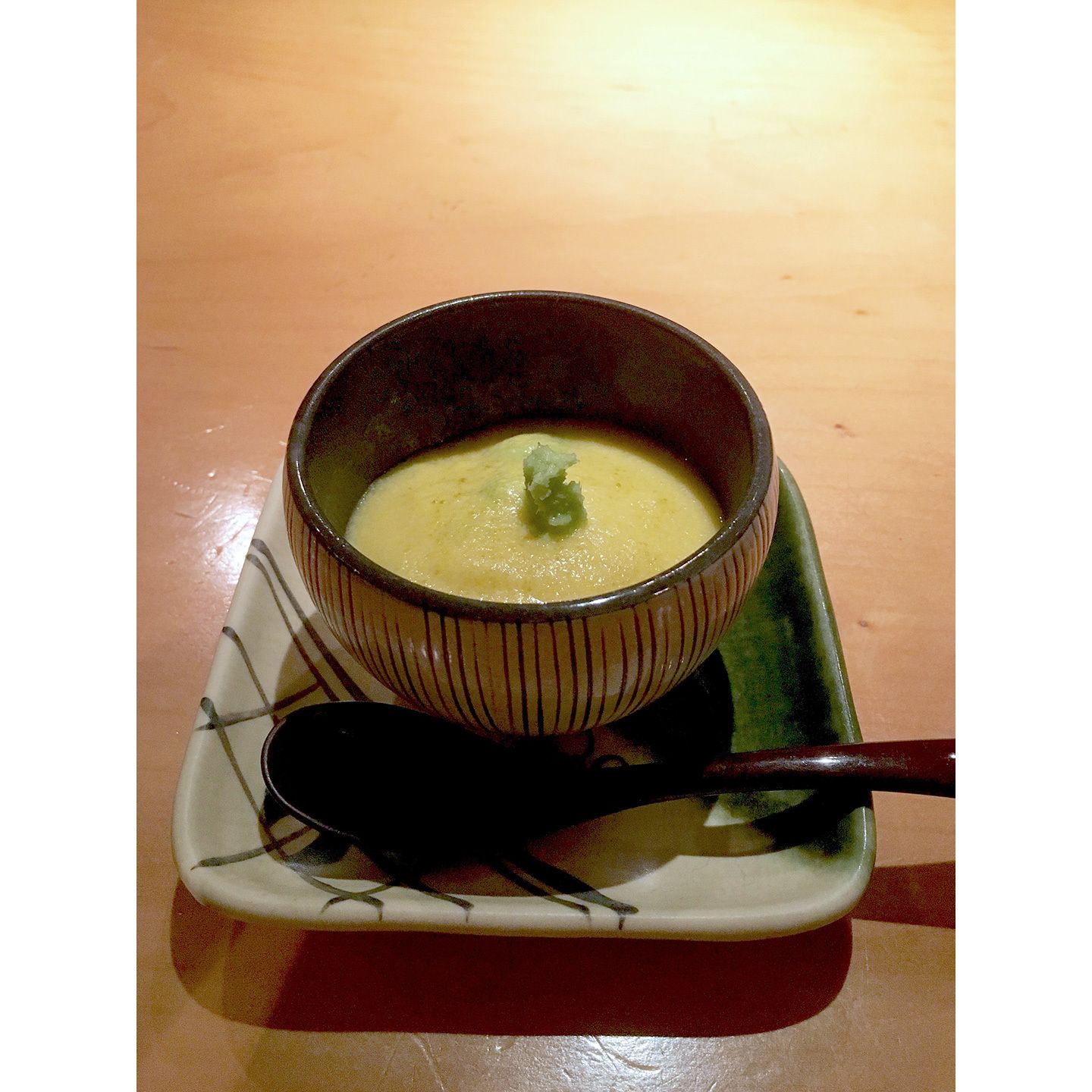 ホタテの真薯にはトウモロコシと枝豆のすりものを合わせて。