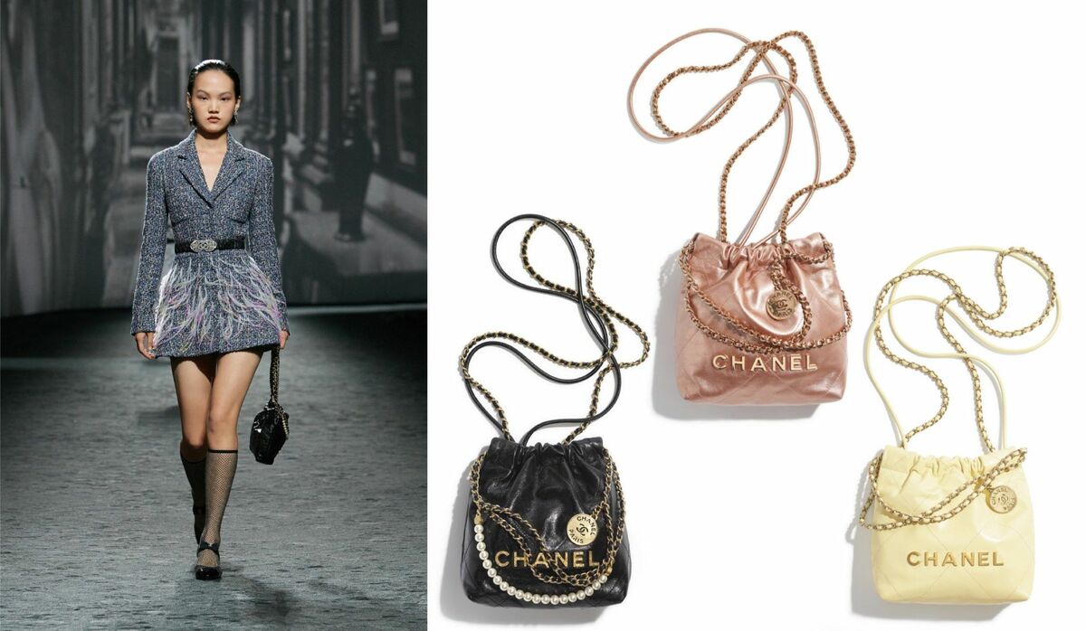 CHANELシャネル22パールのミニバッグです