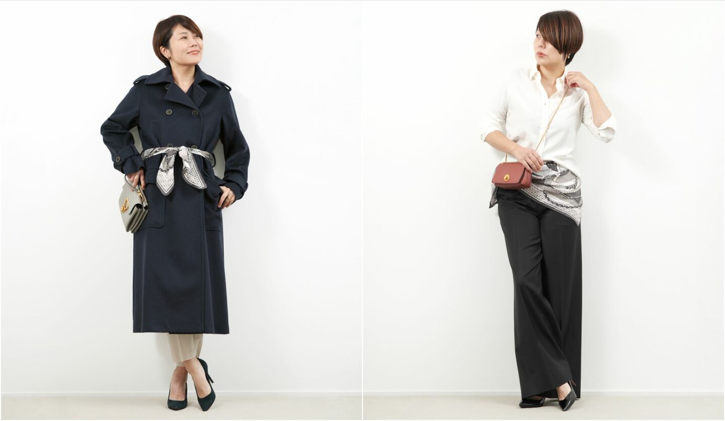 人気スタイリストが教える、スカーフのトレンドアレンジ2選