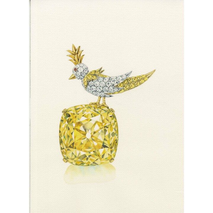 『バード オン ア ロック』ブローチの図案