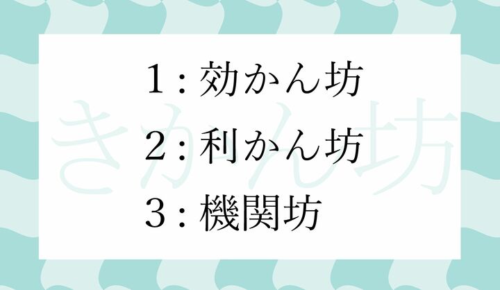 「きかん坊」の漢字表記として正しいのはどれ?