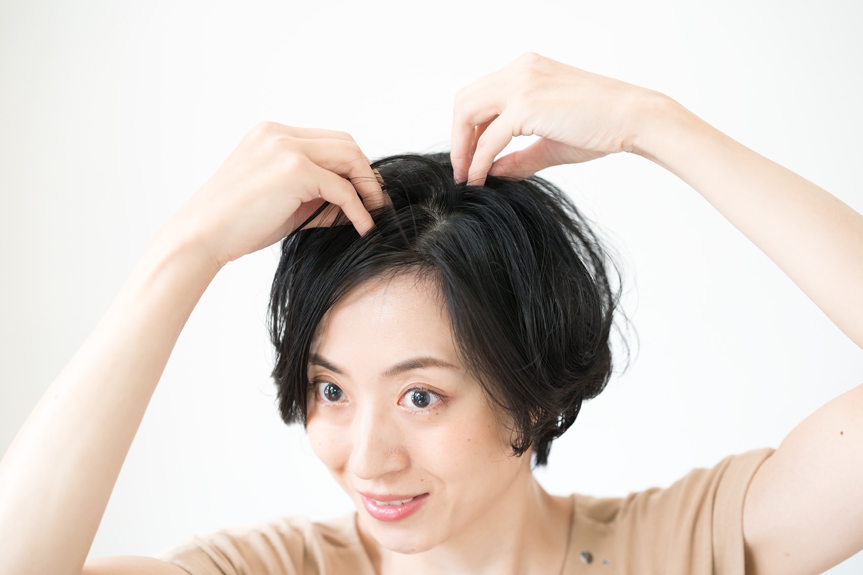 ジグザグにした分け目がここで効果を発揮。