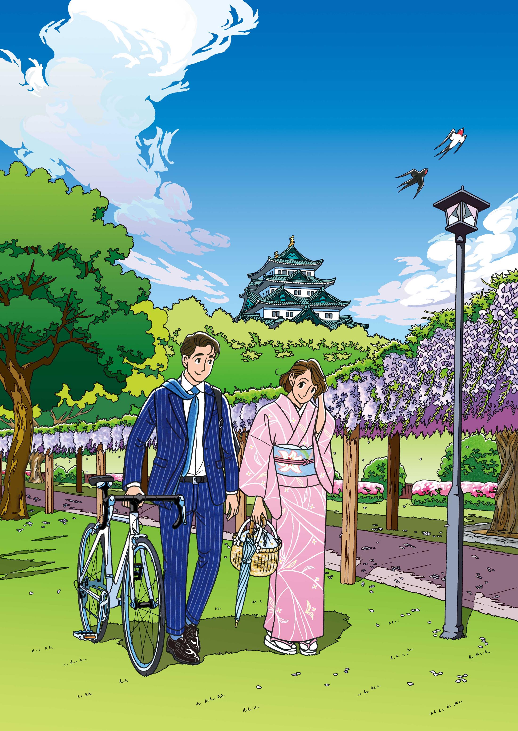 新作版画「再会は初デートの公園で」©︎SEIZO WATASE/APPLE FARM INC.