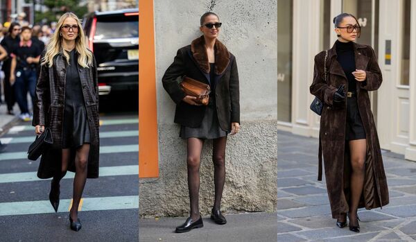 ニュアンス付けと美脚効果を! 「シアータイツ」が効く洗練の秋冬ルック【海外スナップ】