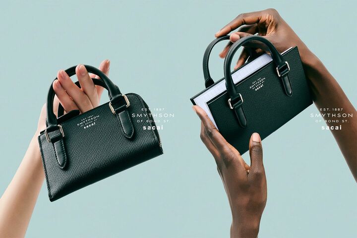 スマイソンとサカイのコラボレーションフラット ポーチ、パスポートカバー、ノートブック