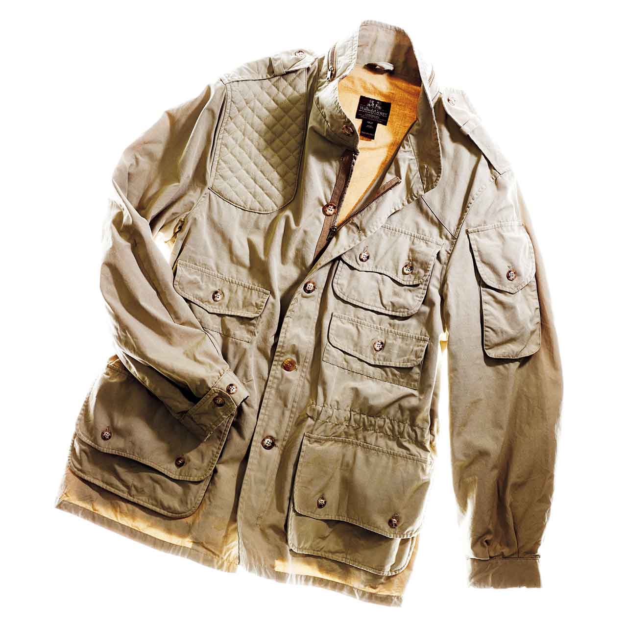 ●モデル名:『ホワイトハンタージャケット』 ●生産国:アメリカ ●生産年:1980年代 ●価格:¥49,800(クローチア) ●サイズ:42(Lサイズ程度) ●東京・渋谷にある古着店「クローチア」は、ウィリス&ガイガーを得意とするショップのひとつ。まめにチェックしたい。 ●備考:写真はN.Y.のセレクトショップ「バーグドルフ・グッドマン」の別注によるもので、同店のタグもついている貴重な品である。