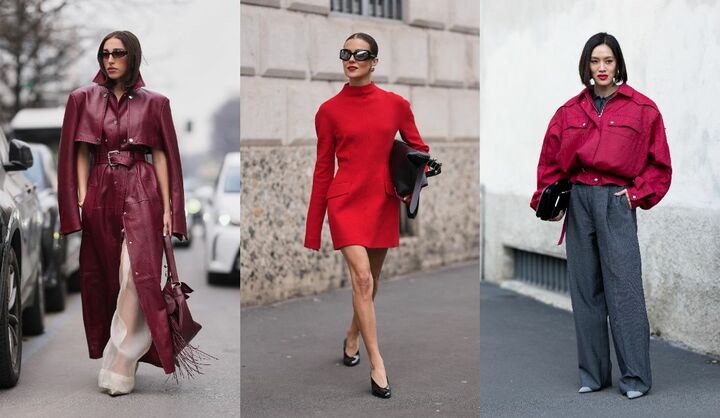 海外インフルエンサーのトレンドレッドコーデ