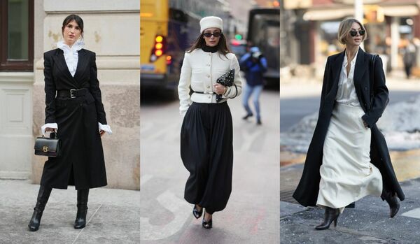 春待つ「モノトーン」はフェミニンに。柔らかな大人の着こなし３選 【海外スナップ】
