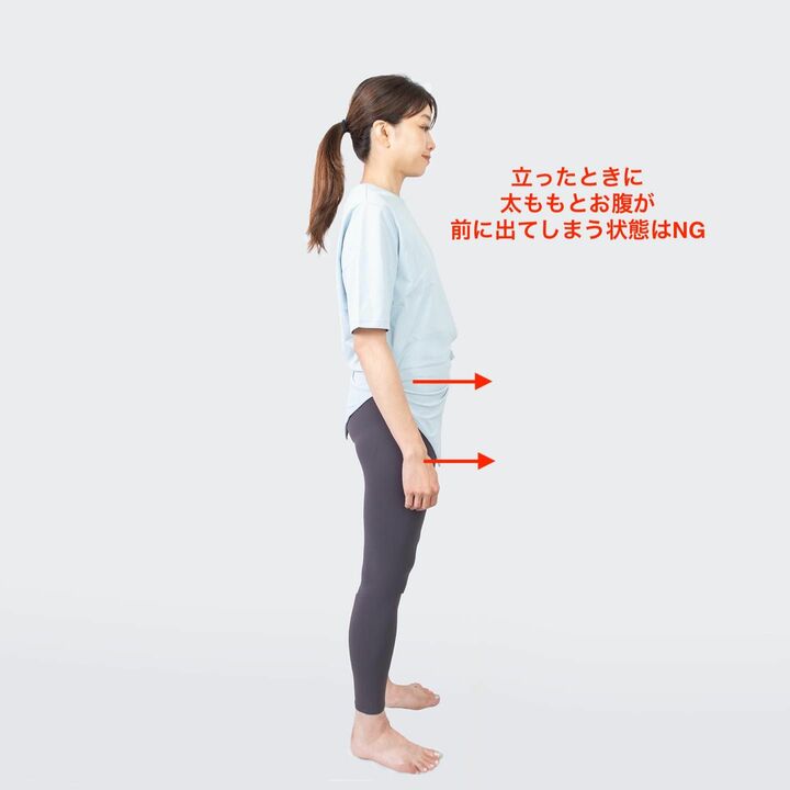 今の立ち姿勢を確認 NGの姿勢に