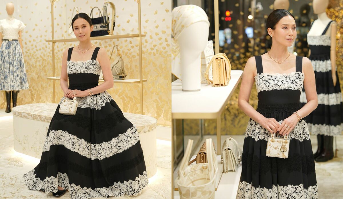 美品◇Dior◇ディオール◇Bee刺繍 チュールブラウス◇ブラック　芸能人着用 Precious.jp独占】ディオールのホリデーポップアップに来場した俳優