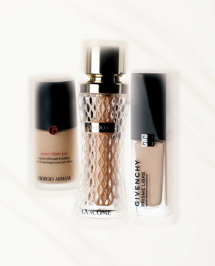 「アルマーニ ビューティ」「ランコム」「パルファム ジバンシイ」のリキッドファンデーション