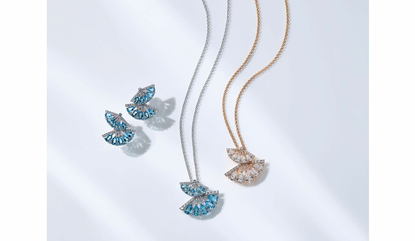 「ショパール」2023年に発表した『レッド カーペット コレクション』のハイジュエリーに着想を得て生まれた『ルール・ドゥ・ディアマン』コレクションのジュエリー画像