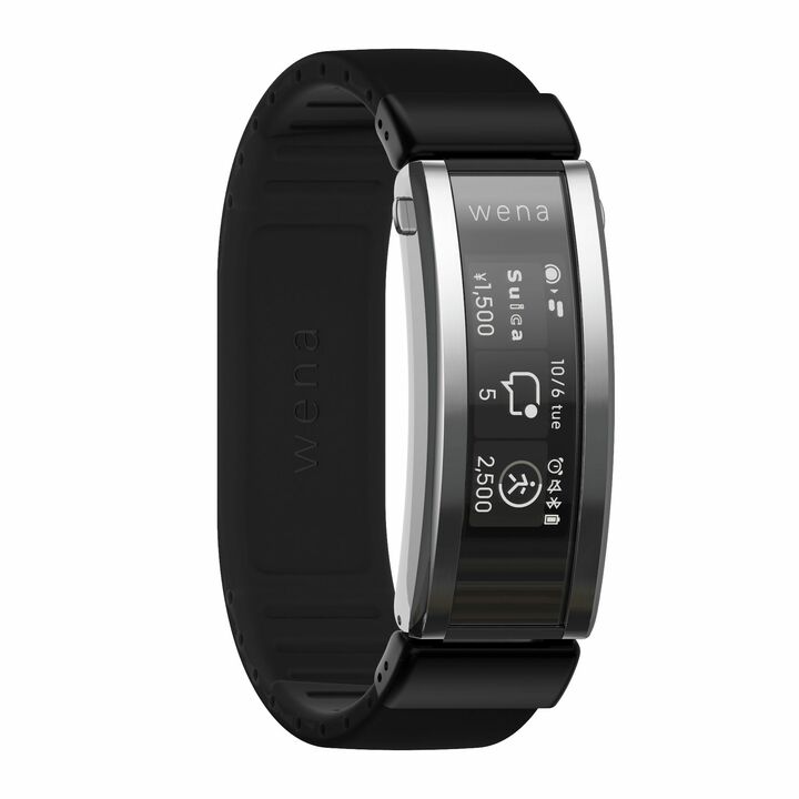 バンドを装着したままヘッドの着脱可能な新機構のエンドピースコネクタにより、簡単にヘッドの付け替えができるラバーバンド。wena 3 rubber Black[WNW-A21A/B] オープン価格（市場推定価格￥24,000前後）