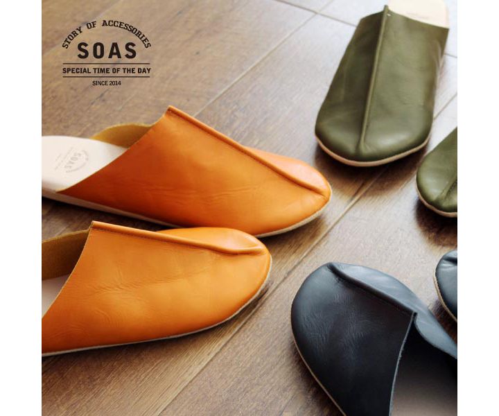 レディース「本革ルームシューズ」(SOAS)