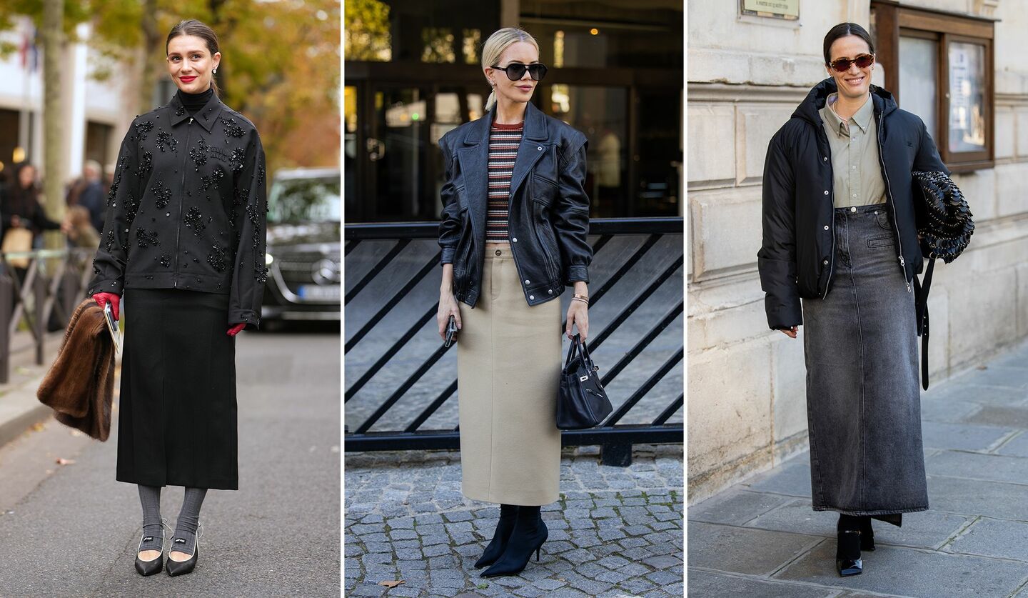 ロングタイトスカートを愛用しているケイト・サルダロフ、パリファッションウィークにいたゲスト、アストリッド・ブトロ