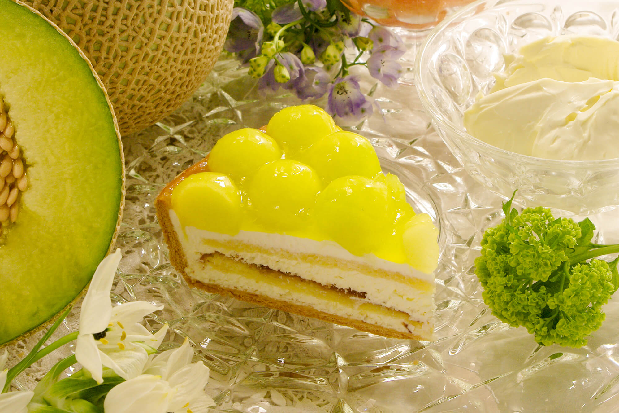 メロンのティラミス ~イチジク風味~ 1ピース ¥1,420・ホール(21cm)¥10,800