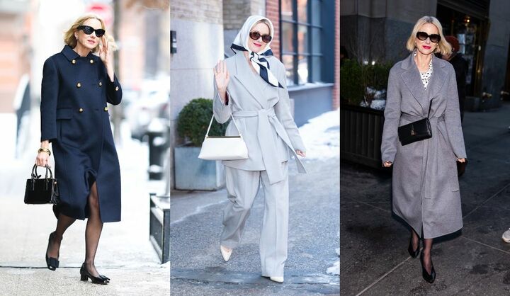 ナオミ・ワッツの大人フェミニンコーデ