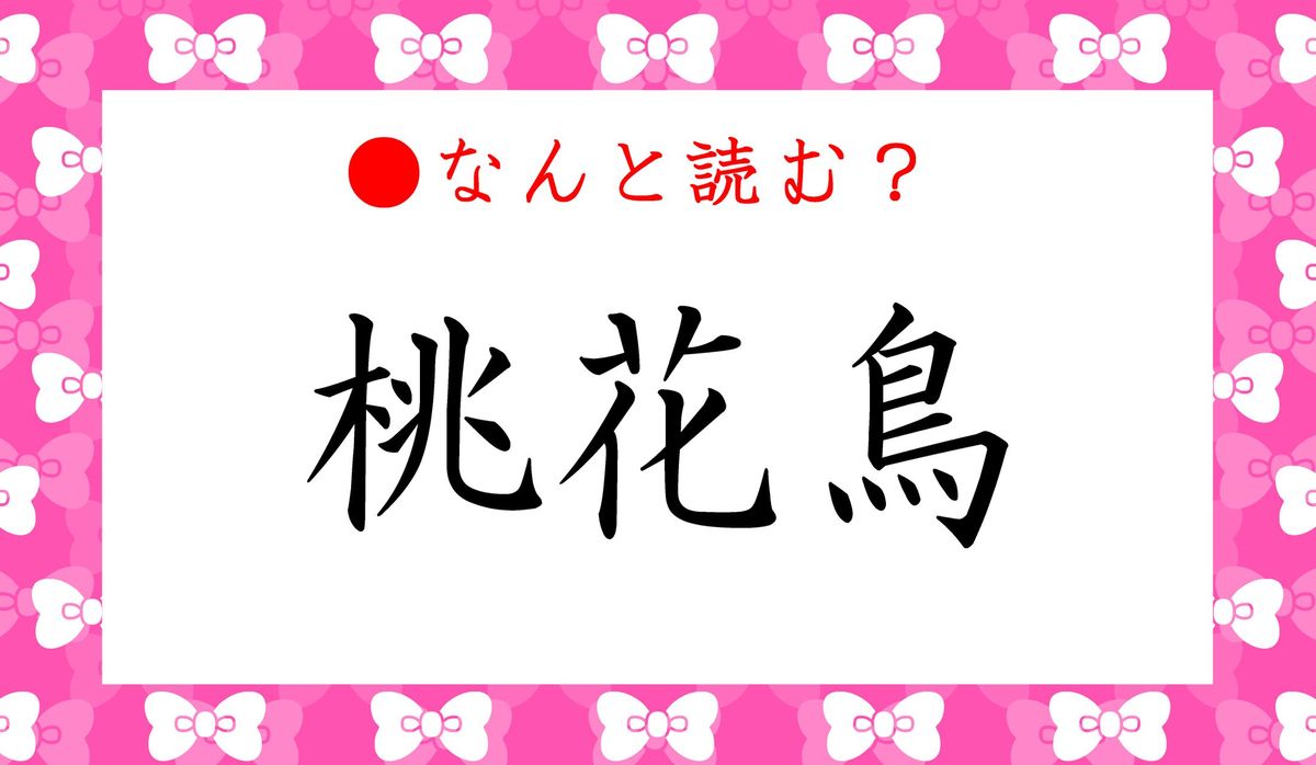 桃花鳥 ってなんと読む ももはなどり とうかちょう どちらも違いますよ Precious Jp プレシャス