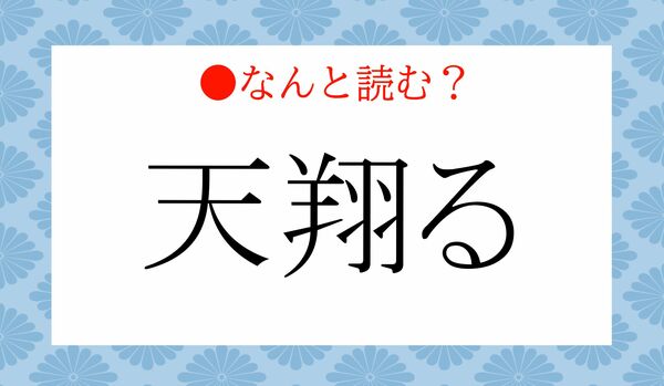 「てんしょうる」ではありませんよ！「天翔る」ってなんと読む？
