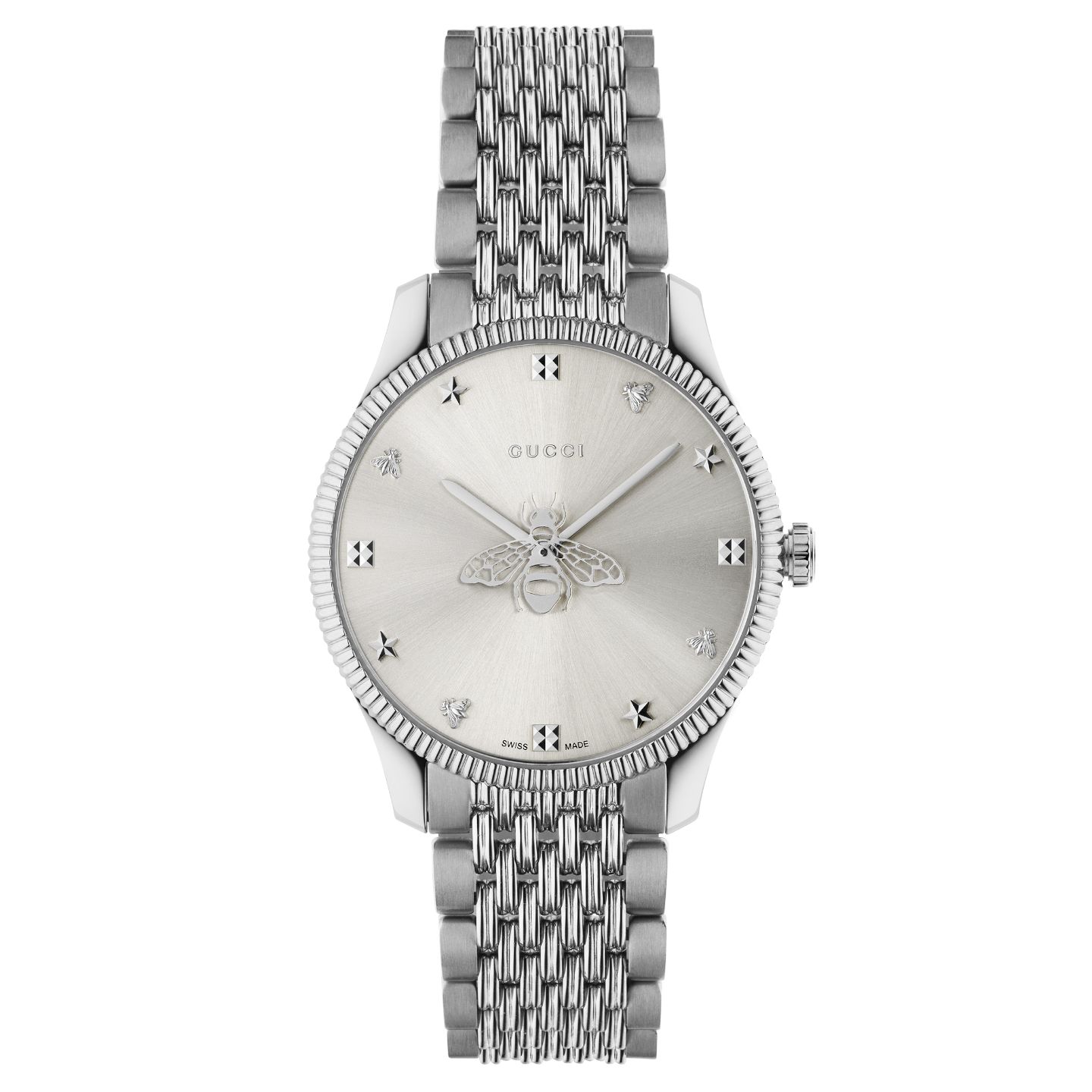 時計「G-タイムレススリム」 ¥160,000【品番:YA1264153、ケース径:36mm、ケースカラー:ステンレススチール、ダイアル:サンブラッシュシルバー、ブレスレット:ステンレススチール】
