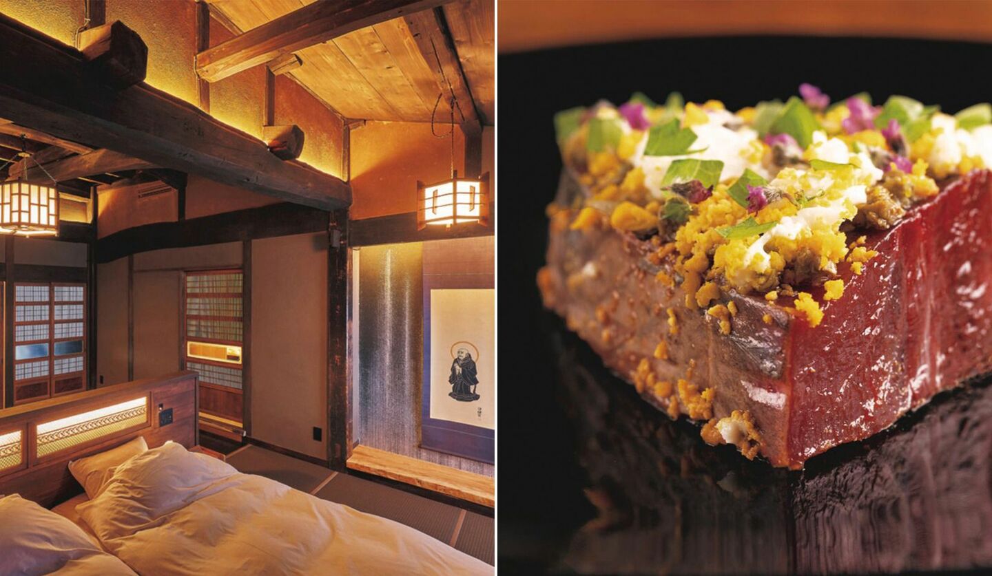 静岡県にある美食宿「鞠子 工芸ノ宿 泉ケ谷」の古民家をリノベーションした客室の写真
