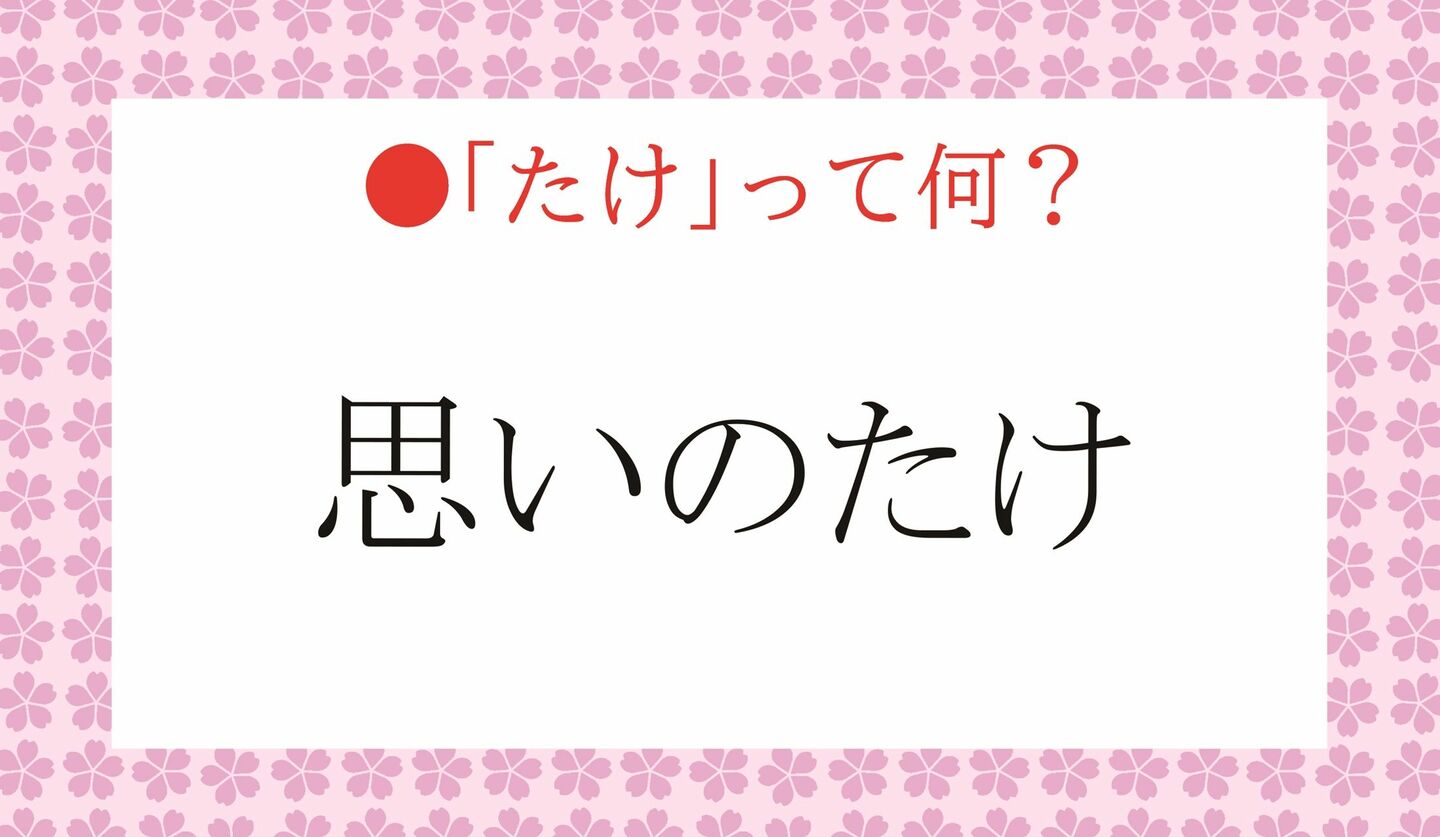 日本語クイズ　出題画像 「思いのたけ」　「たけ」って何？
