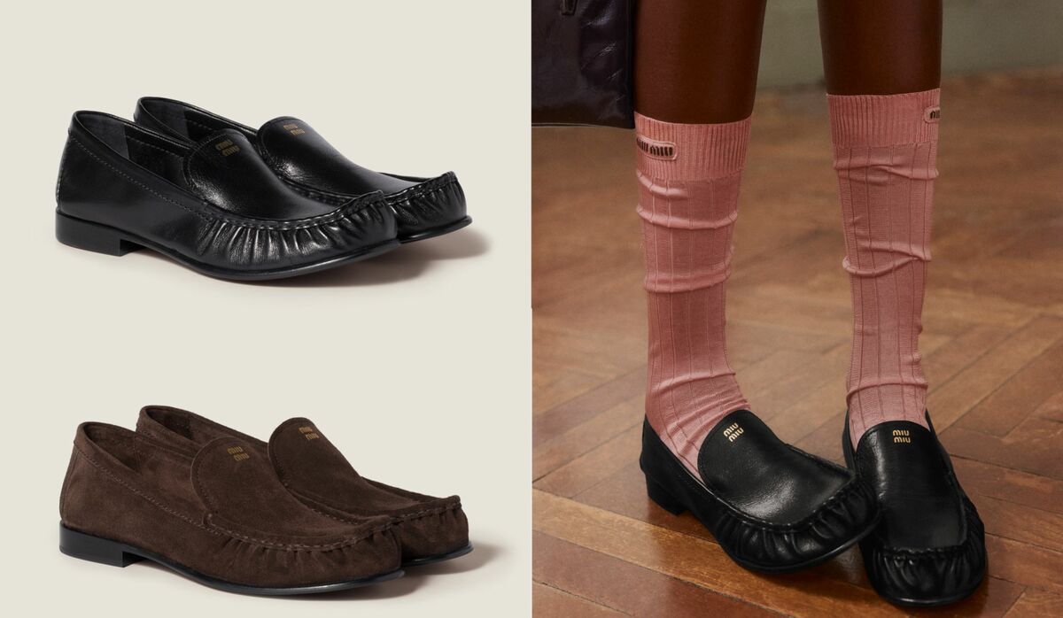 ミュウミュウから新作ローファーが登場！ギャザーが特徴の超軽量