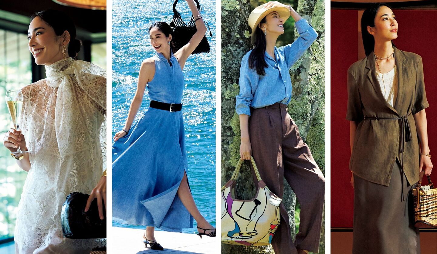 「休日服」のラグジュアリーのまとめ、モデル画像４点