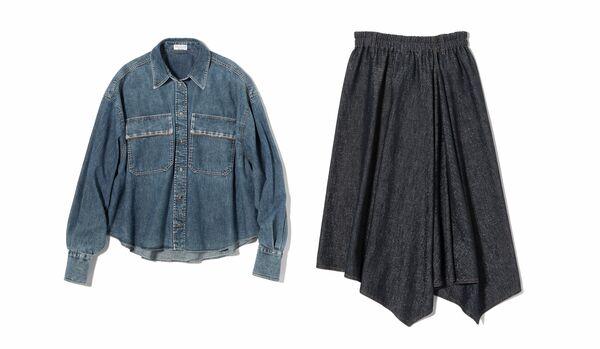 【ブルネロ クチネリ】大人のための洗練デニム|しなやかな素材を生かしたデザインに煌めきを添えたシャツ&スカート