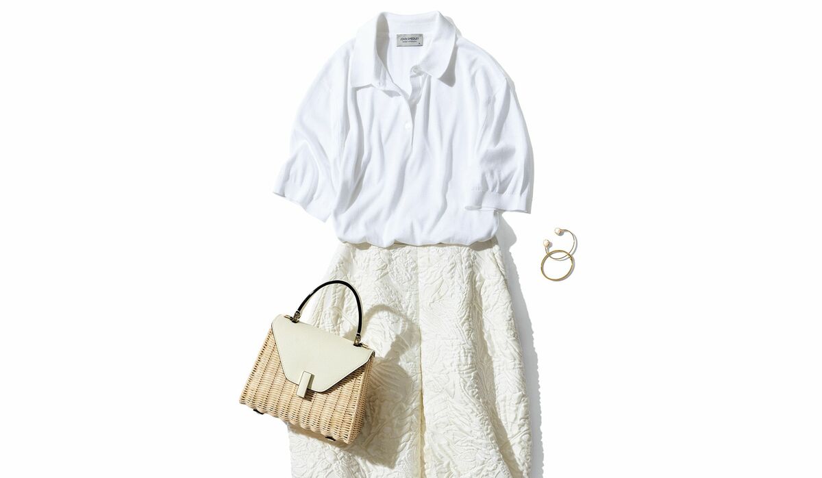 8/7 Thu｜「ジョン スメドレー」の白ポロシャツを「マディソンブルー