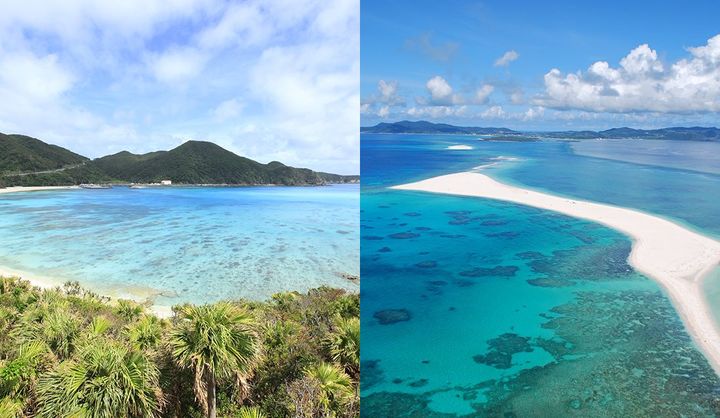 “慶良間ブルー”の青い海・渡嘉敷島の「阿波連ビーチ」と、真っ白な砂の島「ハテの浜」