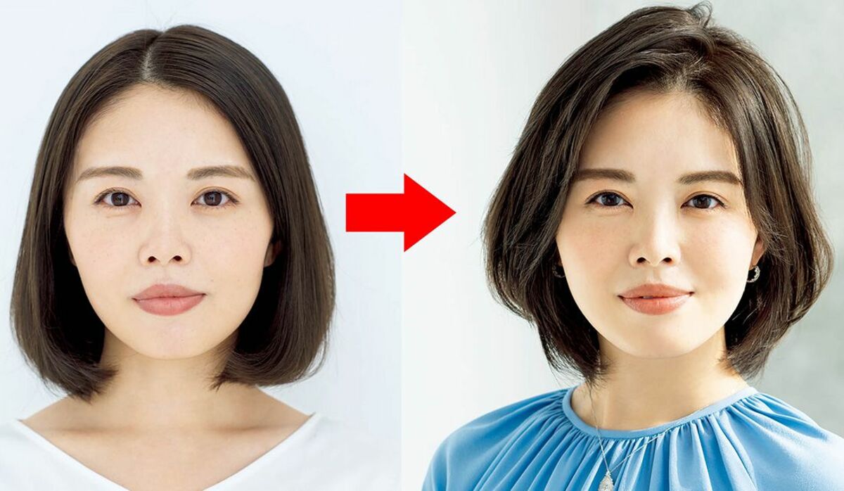 くびれのあるフェミニンな ミディアムボブ で 頬をリフトアップ Precious Jp プレシャス