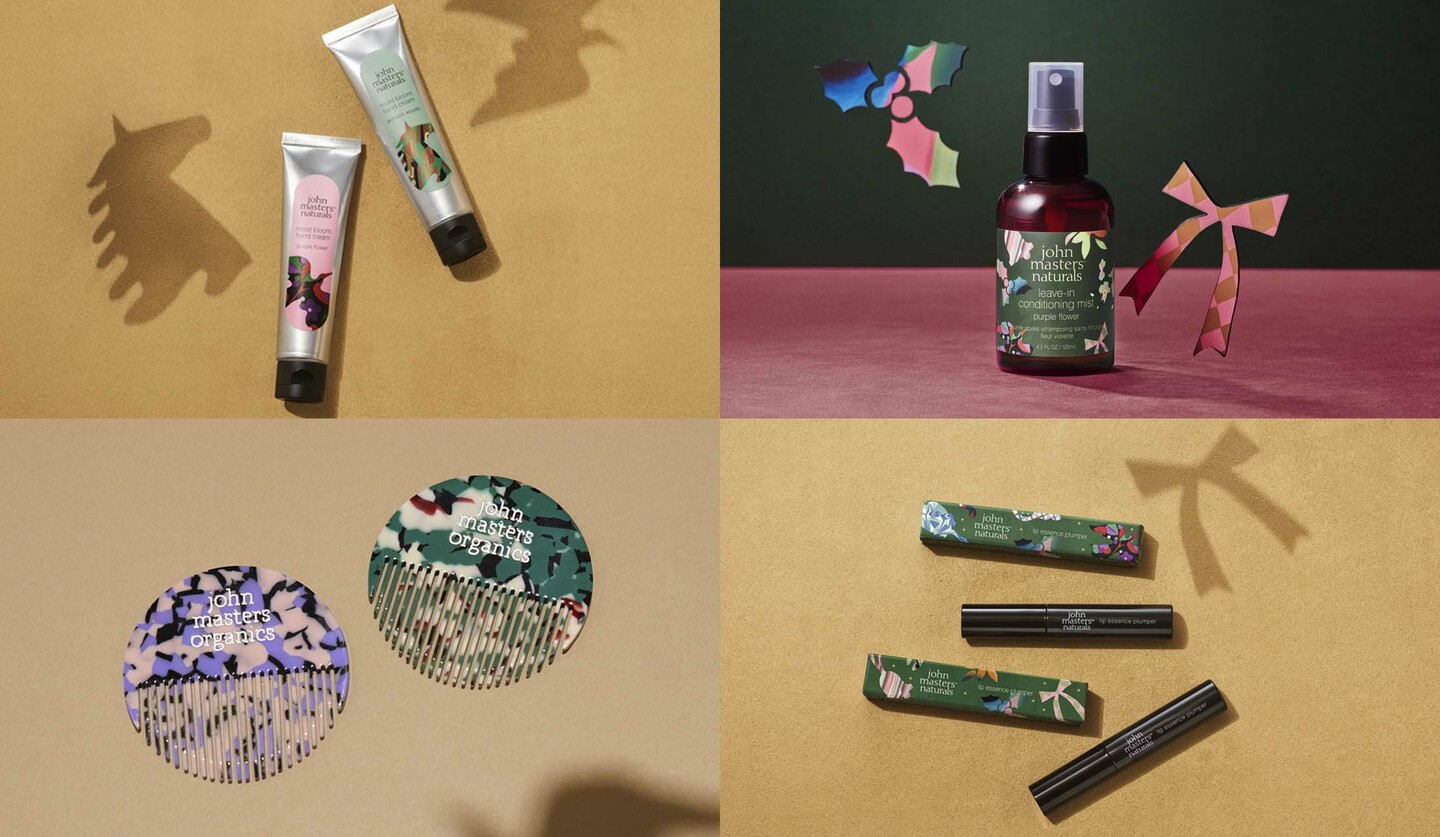 ジョンマスターオーガニックのホリデーコレクションより、ハンドクリーム、ヘアミスト、コーム、リップ