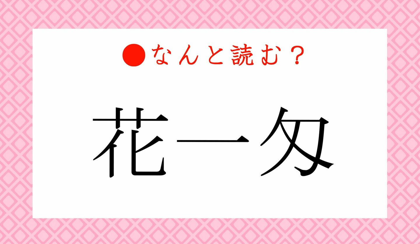 日本語クイズ　出題画像　難読漢字　「花一匁」なんと読む？