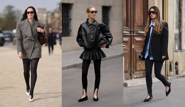 海外インフルエンサーのレギンス×ライトアウターコーデ