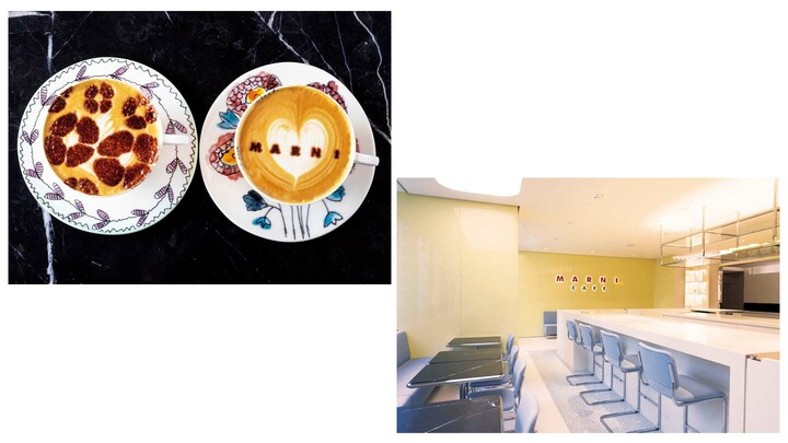 マルニ カフェのドリンクと店内