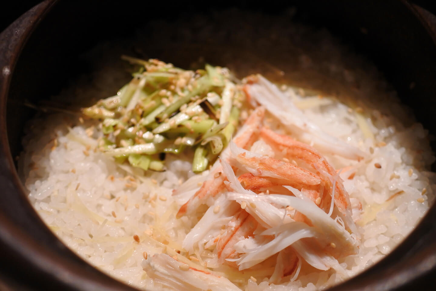 蟹と黄韮の釜焚き御飯
